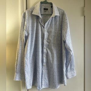 Van Heusen White and Blue Patterned Shirt